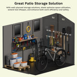 Devoko Plastic Outdoor Storage Shed - Lockable Resin Tool Shed with Window & Floor - Easy Assembly for Garden, Backyard