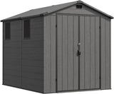 Devoko Plastic Outdoor Storage Shed - Lockable Resin Tool Shed with Window & Floor - Easy Assembly for Garden, Backyard