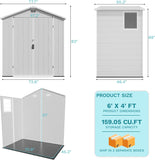 Devoko Plastic Outdoor Storage Shed - Lockable Resin Tool Shed with Window & Floor - Easy Assembly for Garden, Backyard