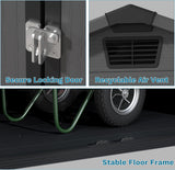 Devoko Plastic Outdoor Storage Shed - Lockable Resin Tool Shed with Window & Floor - Easy Assembly for Garden, Backyard