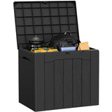 Devoko 31 Gallon Small Deck Box, Lockable Resin Patio Outdoor Storage Box, Weatherproof Outside Storage Bin for Patio Cushions, Garden Tools, Pool Supplies