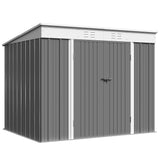 Devoko 8'x6' Patio Metal Storage Shed with Lockable Door,Outdoor Steel Tool Storage Shed for Backyard and Garden