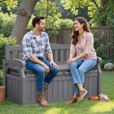 Vineego 82 Gallon Storage Patio Bench and Deck Box Organization Storage Combi for Patio, Garden
