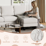Devoko 70.8" L-Shaped Sectional Sofa with Ottoman Ergonomic Support Sofa Couch for Small Spaces Living Room, Apartment