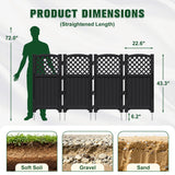 Vineego Fence Privacy Screen,4 Panels Outdoor Screen Enclosure for Patio & Yard, Resin Fence Panels Ideal for Hiding Air Conditioner and Trash Can