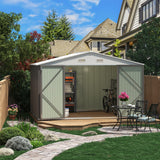 Devoko Patio Metal Storage Shed Outdoor Storage Shed with Lockable Door Tool Storage Shed for Backyard