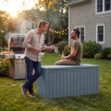 Devoko 99 Gallon Deck Box, Outdoor Storage Container with Lockable Lid, Waterproof Resin Storage Bin for Patio Cushions, Garden Tools & Pool Supplies