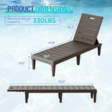 Vineego Set of 2 Patio Outdoor Chaise Lounge Chair Recliner with Adjustable Backrest, Light Taupe