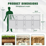 Vineego Fence Privacy Screen,4 Panels Outdoor Screen Enclosure for Patio & Yard, Resin Fence Panels Ideal for Hiding Air Conditioner and Trash Can