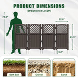 Vineego Fence Privacy Screen,4 Panels Outdoor Screen Enclosure for Patio & Yard, Resin Fence Panels Ideal for Hiding Air Conditioner and Trash Can