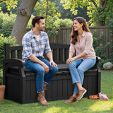 Vineego 82 Gallon Storage Patio Bench and Deck Box Organization Storage Combi for Patio, Garden