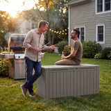 Devoko 99 Gallon Deck Box, Outdoor Storage Container with Lockable Lid, Waterproof Resin Storage Bin for Patio Cushions, Garden Tools & Pool Supplies
