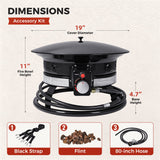 Devoko 19-inch Outdoor Propane Gas Fire Pits 58000 BTU Portable Smokeless Fire Pits with Cover, Grate & Carry Kit for Patio Outside Camping, Black