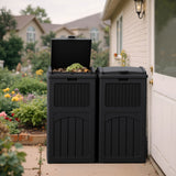 Vineego All-Weather use Trashbin with Lid, Patio Resin Hideaway Trash Can with Waterproof for Backyard