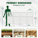 Vineego Fence Privacy Screen,4 Panels Outdoor Screen Enclosure for Patio & Yard, Resin Fence Panels Ideal for Hiding Air Conditioner and Trash Can