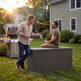 Devoko 99 Gallon Deck Box, Outdoor Storage Container with Lockable Lid, Waterproof Resin Storage Bin for Patio Cushions, Garden Tools & Pool Supplies