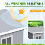 Devoko 6 x 4 FT Resin Outdoor Storage Shed with Floor, Plastic Tool Shed | Waterproof Outdoor Garden Shed with Window and Lockable Door for Patios, Backyards, and Poolside Areas, Light Gray