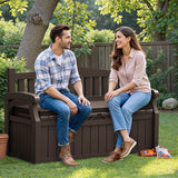 Vineego 82 Gallon Storage Patio Bench and Deck Box Organization Storage Combi for Patio, Garden