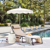 Vineego Foldable with Sauna, Lounge Coffee Chair 12 Inch High 5-Position Adjustable Patio Lounge Chair Beach Pool Coffee Chair,Biege