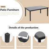 Vineego 4 Pieces Patio Furniture Outdoor furniture Outdoor Patio Furniture Set Textilene Bistro Set Modern Conversation Set Black Bistro Set with Loveseat Tea Table for Home, Lawn and Balcony (Black)