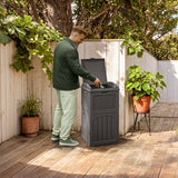 Devoko Outdoor All-Weather use Trashbin with Lid, Patio Resin Hideaway Trash Can with Waterproof for Backyard