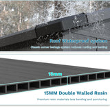 Devoko Plastic Outdoor Storage Shed - Lockable Resin Tool Shed with Window & Floor - Easy Assembly for Garden, Backyard