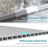 Devoko Plastic Outdoor Storage Shed - Lockable Resin Tool Shed with Window & Floor - Easy Assembly for Garden, Backyard