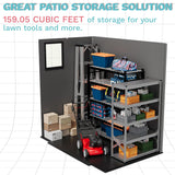 Devoko Plastic Outdoor Storage Shed - Lockable Resin Tool Shed with Window & Floor - Easy Assembly for Garden, Backyard