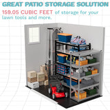 Devoko Plastic Outdoor Storage Shed - Lockable Resin Tool Shed with Window & Floor - Easy Assembly for Garden, Backyard