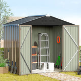 Devoko 6×8 ft.Patio Metal Shed, Lockable Garden Shed for Outdoor Backyard Patio Storage