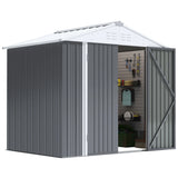 Devoko 6×8 ft.Patio Metal Shed, Lockable Garden Shed for Outdoor Backyard Patio Storage