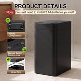 Devoko 2-Pack 2.5 Gallon Touchless Trash Can with Lid, Slim Motion Sensor Garbage Can for Bathroom Kitchen Office, Battery Operated Automatic Waste Bin