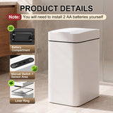 Devoko 2-Pack 2.5 Gallon Touchless Trash Can with Lid, Slim Motion Sensor Garbage Can for Bathroom Kitchen Office, Battery Operated Automatic Waste Bin
