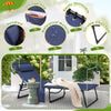 Vineego Foldable Lounge Chaise 12 inch High 5-Position Adjustable Patio Lounge Chair Beach Pool Chaise,Black