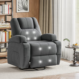 Vineego 360° Swivel Recliner Oversized Massage Rocking Chair Nursery Chair Power Living Room Furniture With Two Cup Holde