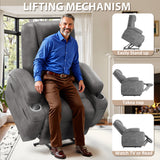 Devoko power lift recliner chairs massage Single sofa chair with cup holder for elderly,Black