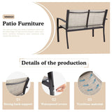 Vineego 4 Pieces Patio Furniture Outdoor furniture Outdoor Patio Furniture Set Textilene Bistro Set Modern Conversation Set Black Bistro Set with Loveseat Tea Table for Home, Lawn and Balcony (Black)