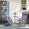 Vineego Reclining Zero-Gravity Chairs with Adjustable Pillow - Set of 2 Gray