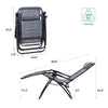 Vineego Reclining Zero-Gravity Chairs with Adjustable Pillow - Set of 2 Gray