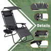 Vineego Patio Zero Gravity Chair Outdoor Folding Recliner Lounge Chair with Attachable Sunshade Canopy and Holder