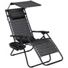 Vineego Patio Zero Gravity Chair Outdoor Folding Recliner Lounge Chair with Attachable Sunshade Canopy and Holder
