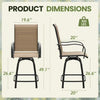 Vineego 2 Pcs Outdoor Swivel Metal Bar Stools, Patio Height Textilene Chairs,Beige