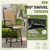 Vineego 2 Pcs Outdoor Swivel Metal Bar Stools, Patio Height Textilene Chairs,Beige