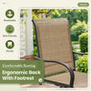 Vineego 2 Pcs Outdoor Swivel Metal Bar Stools, Patio Height Textilene Chairs,Beige