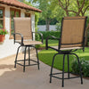 Vineego 2 Pcs Outdoor Swivel Metal Bar Stools, Patio Height Textilene Chairs,Beige