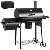 Devoko Charcoal Grill with Offset Smoker Portable Stainless Steel Grill with Cover Versatile Outdoor Camping BBQ and Barrel Smoker for Patio, Backyard & Camping