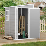 Devoko Manor 6' x 4' Resin Storage Shed, All-Weather Plastic Outdoor Storage