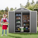 Devoko Manor 6' x 4' Resin Storage Shed, All-Weather Plastic Outdoor Storage