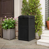 Devoko Outdoor All-Weather use Trashbin with Lid, Patio Resin Hideaway Trash Can with Waterproof for Backyard