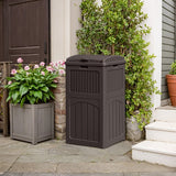 Devoko Outdoor All-Weather use Trashbin with Lid, Patio Resin Hideaway Trash Can with Waterproof for Backyard